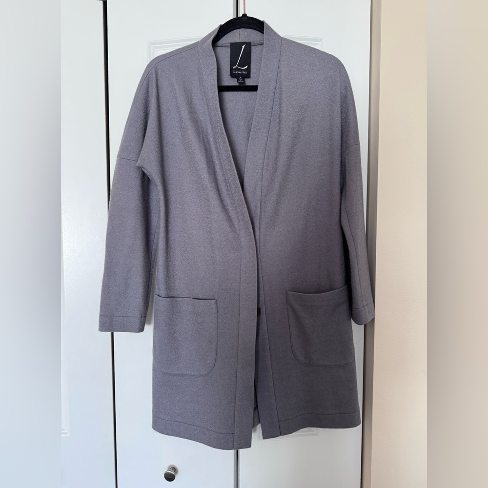 Lavis lux Gray Open Front WoolCardigan Size XS